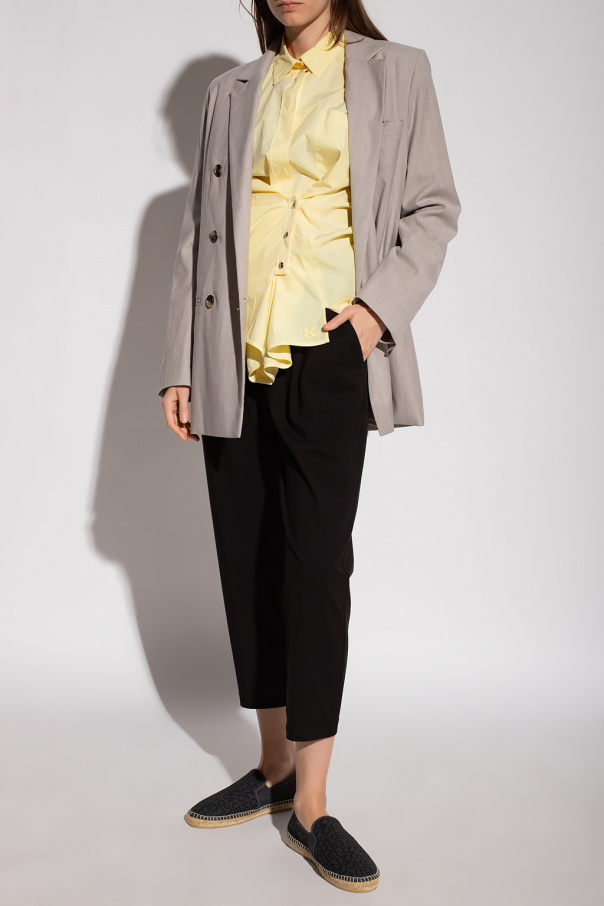 tropical-print cotton shirt - breasted blazer Kenzo - Double